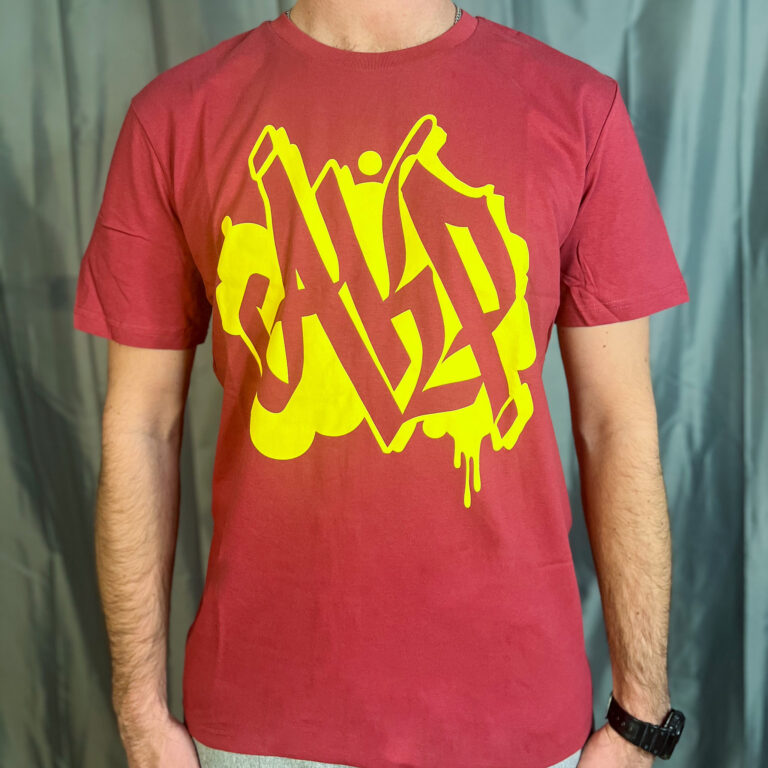 T-Shirt AKP rouge, impression discharge